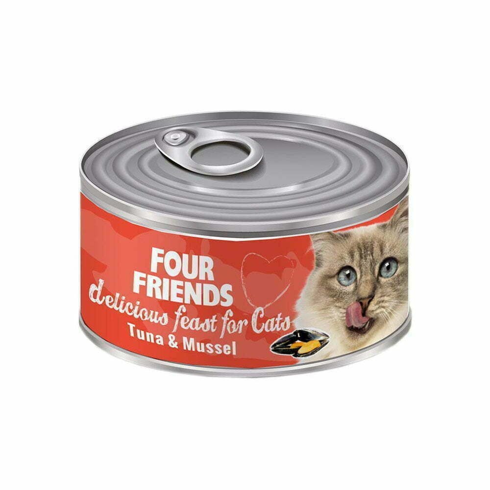 four-friends-kattmat-tonfisk-musslor Four Friends Tuna & Mussel консервы для кошек с тунцом и мидиями, 85 г — изображение 1