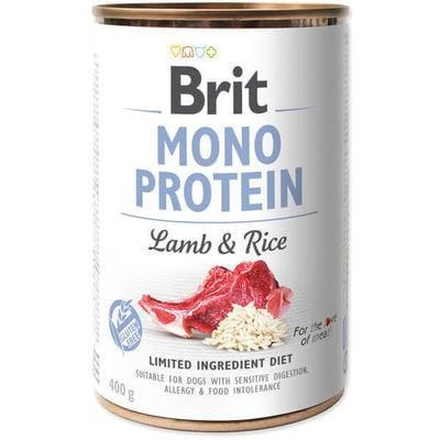 brit-care-wet-mono-protein-lamb-rise-400g-konservi-suniem.spm.45661-b1 Brit Care Mono Protein Lamb & Rice монопротеиновые консервы для собак с ягненком и рисом, для чувствительного пищеварения, 400 г — изображение 1