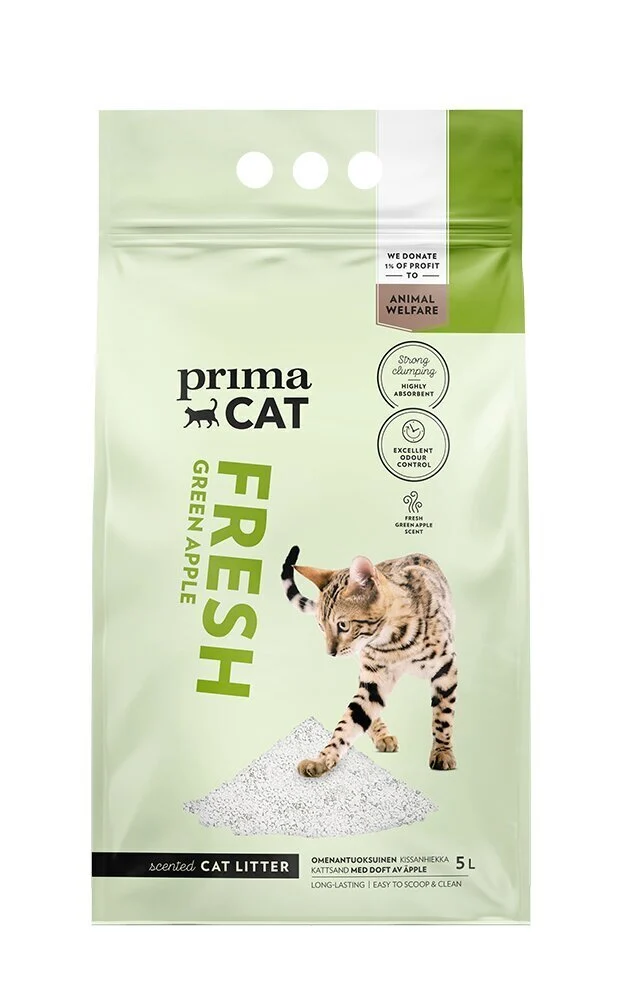 primacat-fresh-kaku-smiltis-baltais-bentonits-ar_reference PrimaCat Fresh Apple кошачий наполнитель белый бентонит с ароматом яблока, 5 л — изображение 1