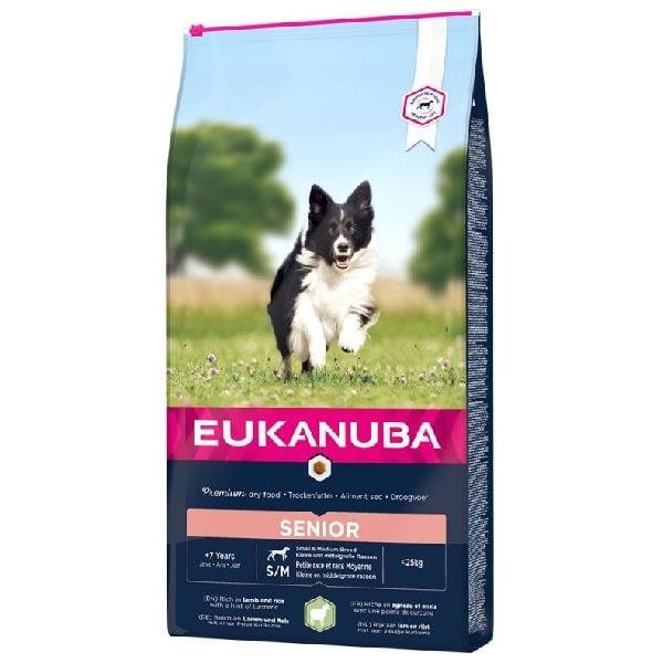 8710255121420 Eukanuba Sausa barība suņiem Mature and Senior Lamb and Rice, 12 kg — изображение 1
